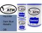 Preview: Hyundai, Dark Blue Metallic, OB: 500ml Lackdose + 500ml Klarlack + 250ml Härter - Set, von ATW Autoteile West.